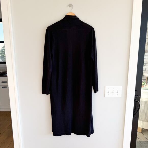 Eileen Fisher 100% Wol Open Duster Cardigan Black M - Picture 2 of 8